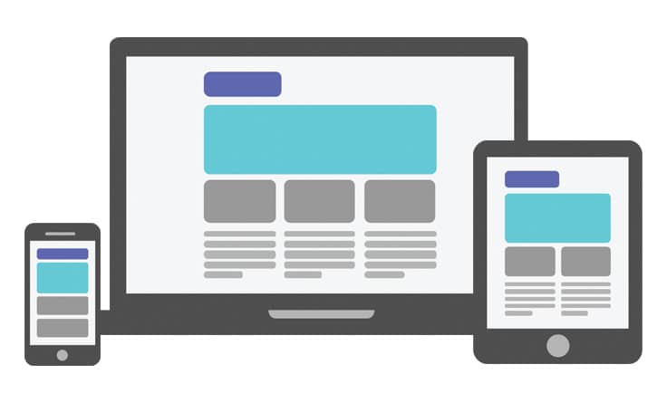 phone, tablet and desktop to showcase responsive design